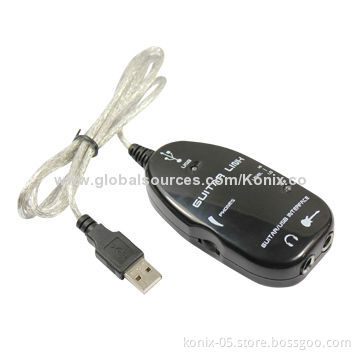 Black/White USB Guitar Link Cable for PC/Mac Recording China Electric Guitar Accessory